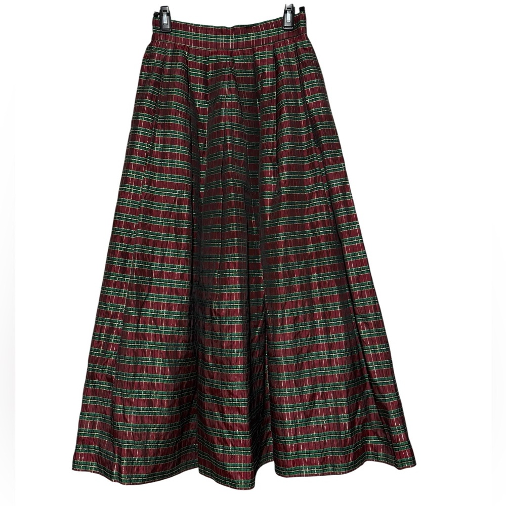 Vintage Plaid Maxi Skirt Size 8 Victorian Christmas Little Women A-line Holiday